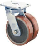 Dopp-Lenkr.100mm S100.C10 Platte,Polyure Guss,KL S100.C10.100
