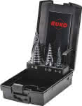 Stufenbohrer-Satz,HSS spiralgenutet 3tlg.,5-12/6-20/8-30mm Ku- - Kassette ULTIMATECUT RUKO