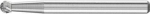 Kleinfrässtift HM,kugelförmig 0302 4 3mm,3x4mm - Pferd