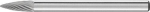 Kleinfrässtift HM,Spitzbogenform 0307 5 3mm,3x7mm - Pferd