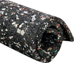Recyclingmatte,Gummi/PU, schwarz-bunt,6mm, 1500mm 20m