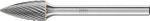 Kleinfrässtift HM,Spitzbogenform 0613 5 3mm,6x13mm - Pferd