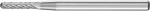 Kleinfrässtift HM,Walzenrundform 0210 4 3mm,2x10mm - Pferd