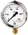 Glyzerinmanometer,stehend, 40mm, 0-2,5 bar,G1/4", Einfachskala, - CrNi-Stahl-Geh., RIEGLER