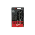 Milwaukee Accessories,3/4/5/6/7/8/9/10 mm,Holzspiralbohrer DIN 7487 E Kassette 8-teilig