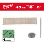Milwaukee Accessories,1,05 x 1,25 x 45 mm verzinkt, 0°,Stauchkopf-Nägel 18 Gauge für M18FN18GS & M18CN18G