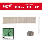 Milwaukee Accessories,1,05 x 1,25 x 50 mm verzinkt, 0°,Stauchkopf-Nägel 18 Gauge für M18FN18GS & M18CN18G