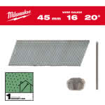 Milwaukee Accessories,1,35 x 1,61 x 45 mm verzinkt, 20°,Stauchkopf-Nägel 16 Gauge für M18CN16GA & M18FN16G