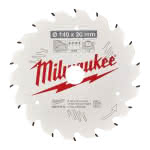 Milwaukee Accessories,140/20 mm Z18 Wechselzahn,Kreissägeblatt Holz für Akku-Handkreissägen