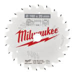 Milwaukee Accessories,160/20 mm Z24 Wechselzahn,Kreissägeblatt Holz für Handkreissägen