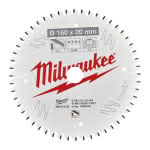 Milwaukee Accessories,160/20 mm Z52 Flachtrapezzahn,Kreissägeblatt Holz/Alu für Handkreissägen