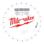 Milwaukee Accessories,165/20 mm Z24 Wechselzahn,Kreissägeblatt Holz für Akku-Handkreissägen