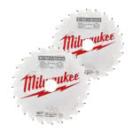 Milwaukee Accessories,190/30 mm Z24 Wechselzahn u. 190/30 mm Z48 Wechsel,Kreissägeblatt Holz für Handkreissägen Doppelpack