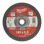 Milwaukee Accessories,SG27 6 mm gekröpft,Schruppscheibe PRO+ 180 mm