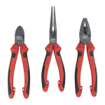 Milwaukee Handwerkzeuge,Seitenschneider 160 mm, Langbeck-Rundzange, Kombiz,Zangenset 3-teilig