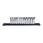 Milwaukee Handwerkzeuge,12-kant, metrisch, 12-teilig auf Schiene,Steckschlüsseleinsatz 3/8" lang Set