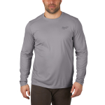 Milwaukee PSA,Funktions-Langarmshirt grau mit UV-Schutz,WWLSG-XL