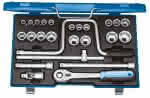 Steckschlüssel-Satz 1/2" 25-tlg 6-kant 10-32 mm,Gedore BLAU