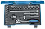 Steckschlüssel-Satz 3/8" 22-tlg 6-kant 6-22 mm,Gedore BLAU