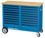 Rollwerkbank 1,25 m breit mit 2x 9 Schubladen,Gedore BLAU