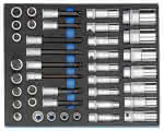Steckschlüssel-Sortiment 1/2" in CT-Modul 40tlg,Gedore BLAU