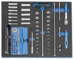 Steckschlüssel-Sortiment 1/4" in CT-Modul 67tlg,Gedore BLAU