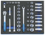 Steckschlüssel-Sortiment 3/8" in CT-Modul 43tlg,Gedore BLAU