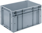 Stapelbehälter grau 63 l,BxTxH 600x400x320 mm,vorbombierter Boden