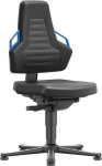 Bimos Arbeitsstuhl,Nexxit 1 Griff blau,Sitzhöhe 450-600 mm - Skintec schw.,mit Gleiter
