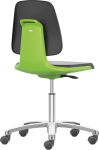 Bimos Arbeitsstuhl,Labsit 2, Skintec grün,Sitzhöhe 450-650 mm - mit Rollen