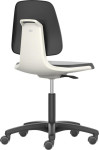 Bimos Arbeitsstuhl,Labsit 2, Skintec weiß,Sitzhöhe 450-650 mm - mit Rollen