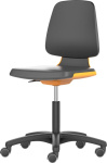 Bimos Arbeitsstuhl,Labsit 2, Skintec orange,Sitzhöhe 450-650 mm - mit Rollen