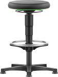 Drehhocker,Skintec,Sitzhöhe 530 - 750 mm - mit Gleiter und Fußring