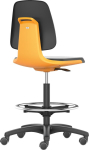 Bimos Arbeitsstuhl,Labsit 4, Skintec orange,Sitzhöhe 560-810 mm