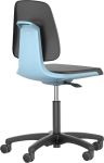 Bimos Arbeitsstuhl,Labsit 2, Skintec blau,Sitzhöhe 450-650 mm - mit Rollen