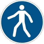 Sicherheitskennzeichen,Fußgängerweg benutzen,D 430 mm, selbstklebend