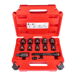Milwaukee Accessories,13-teiliges Set,SHOCKWAVE Schlagnuss 1/2" kurz Set
