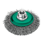 Milwaukee Accessories,100 x 10 x 0,35 mm, M14,Kegelbürste für Winkelschleifer, gewellt, Edelstah