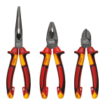 Milwaukee Handwerkzeuge,Seitenschneider 160 mm, Langbeck-Rundzange, Kombiz,Zangenset 3-teilig, VDE geprüft