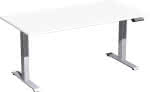 GERAMÖBEL Schreibtisch E-,levatePlus elektrisch hö-,henverstellbar weiß/silb-