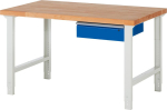 RAU. Werkbank 7001A1 höh-,env. Buchepl. 40mm RAL70-,35/5010 1x Schub FH 150