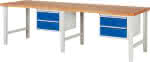 RAU. Werkbank 7125A1 höh-,env. Buchepl. 40mm RAL70-,35/5010 2x Schub FH 180
