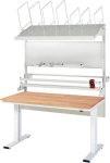 RAU. Werktisch höhenv,elek RAL7035 Tragl 300kg,B2000xT800xH720-1120mm m.