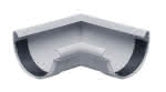 PVC Rinnenwinkel halbrund / Außen 90° / grau