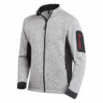 FHB CHRISTOPH Strick-Fleece-Jacke / grau-schwarz