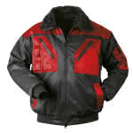 Pilotjacke Norway mit Webpelz / schwarz-rot abges.