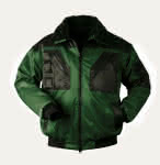 Pilotjacke Norway mit Webpelz / forstgrün-schwarz abges.
